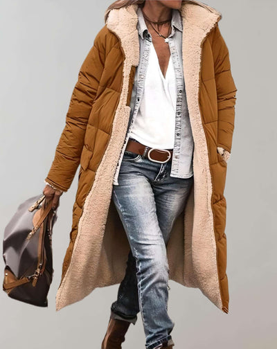 Long Puffer Coat | Warm | Fleece Lined | Winter Coat | Long Overcoat Women-Grace Aura