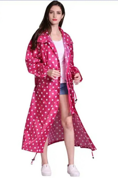 Long Raincoat | Hooded | Drawstring Waist | Rain Jacket | Ladies Long Waterproof Coat-Grace Aura