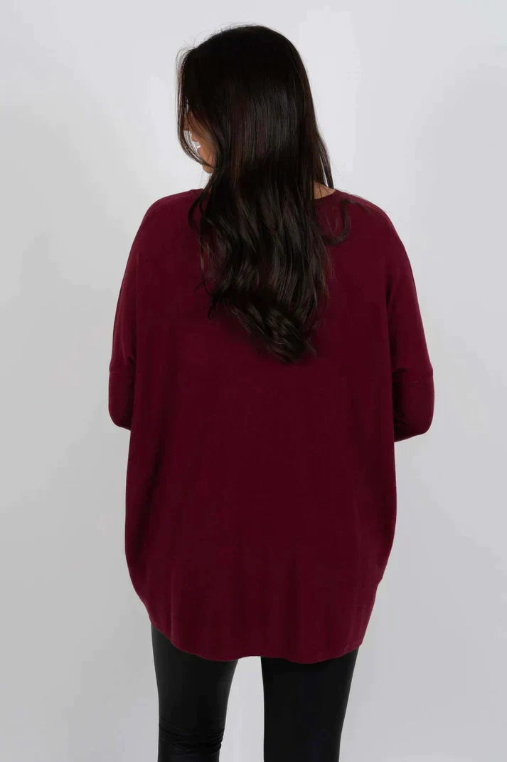 Long Sweater | Loose Fit | Pockets | Oversized Jumper | Women's Knitwear-Grace Aura