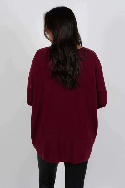 Long Sweater | Loose Fit | Pockets | Oversized Jumper | Women's Knitwear-Grace Aura