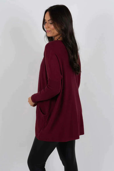 Long Sweater | Loose Fit | Pockets | Oversized Jumper | Women's Knitwear-Grace Aura