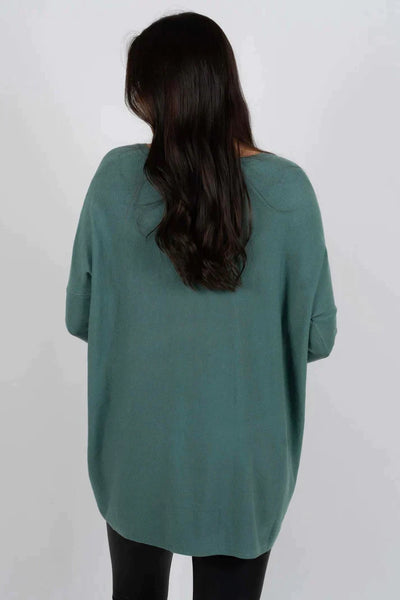 Long Sweater | Loose Fit | Pockets | Oversized Jumper | Women's Knitwear-Grace Aura
