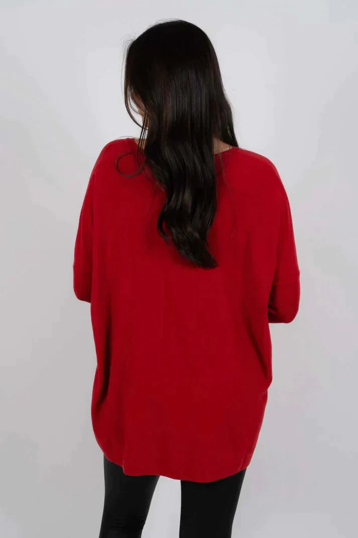 Long Sweater | Loose Fit | Pockets | Oversized Jumper | Women's Knitwear-Grace Aura