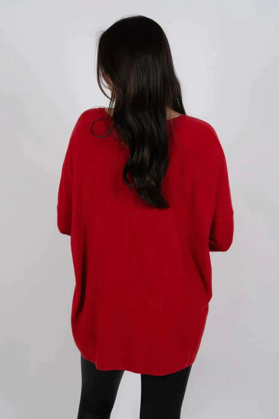Long Sweater | Loose Fit | Pockets | Oversized Jumper | Women's Knitwear-Grace Aura
