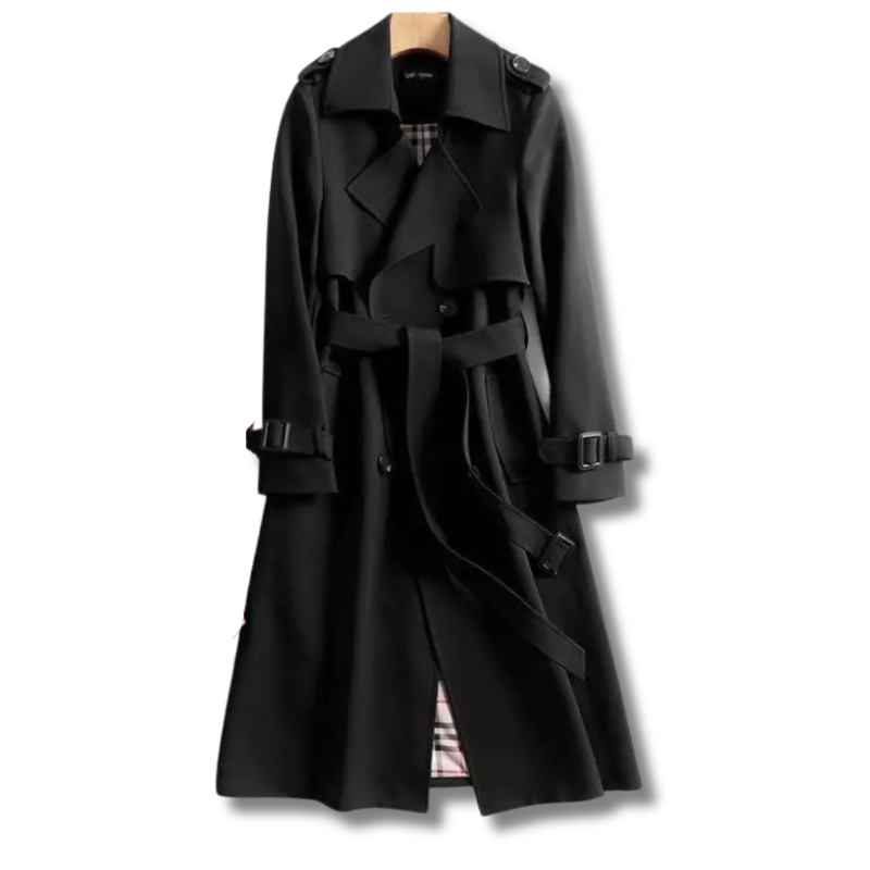 Long Trench Coat | Belt | Double Breasted | Autumn Coat | Women's Trench Coat-Grace Aura