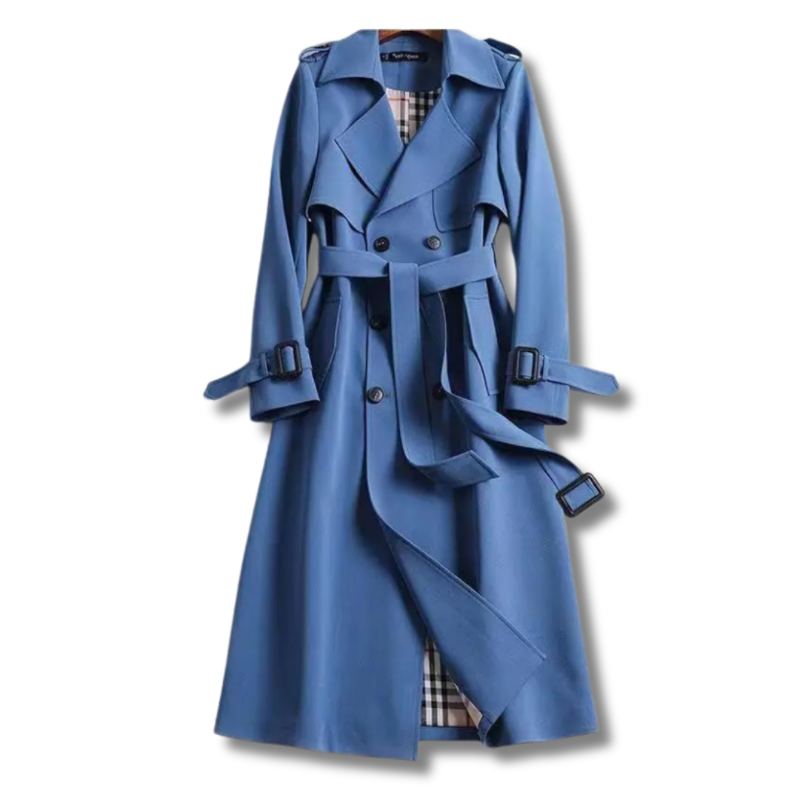 Long Trench Coat | Belt | Double Breasted | Autumn Coat | Women's Trench Coat-Grace Aura