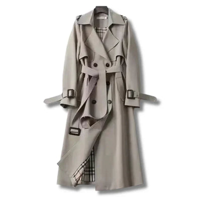 Long Trench Coat | Belt | Double Breasted | Autumn Coat | Women's Trench Coat-Grace Aura