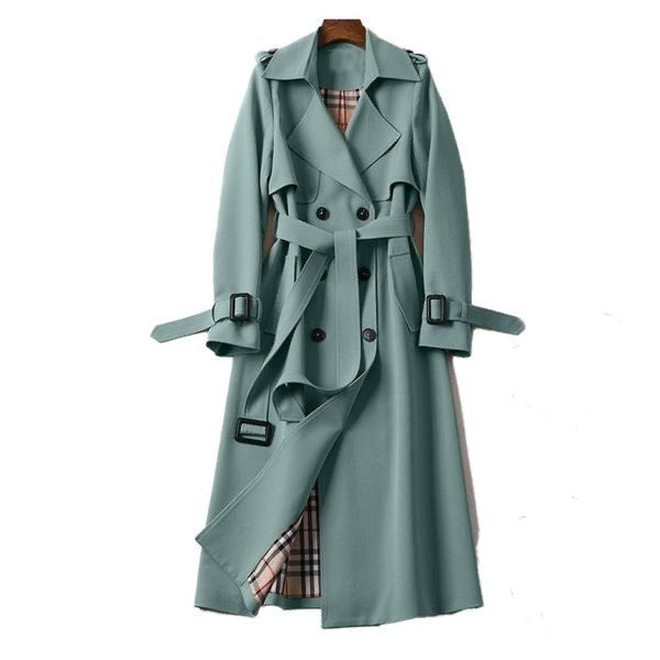 Long Trench Coat | Belt | Double Breasted | Autumn Coat | Women's Trench Coat-Grace Aura