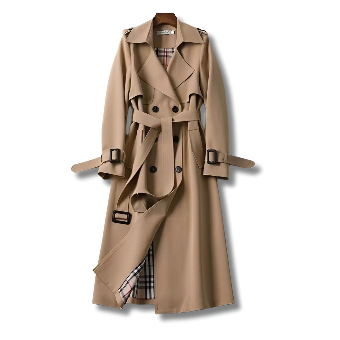 Long Trench Coat | Belt | Double Breasted | Autumn Coat | Women's Trench Coat-Grace Aura