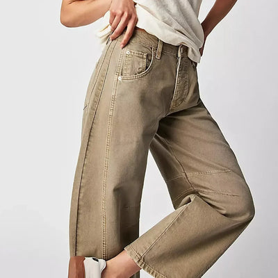 Loose Fit Jeans - Low Rise - Low Waist - Baggy Jeans - Women's Jeans-Grace Aura