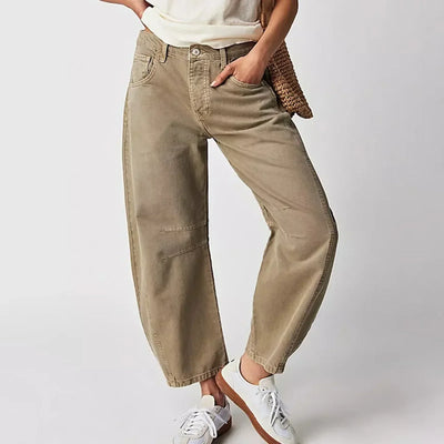 Loose Fit Jeans - Low Rise - Low Waist - Baggy Jeans - Women's Jeans-Grace Aura