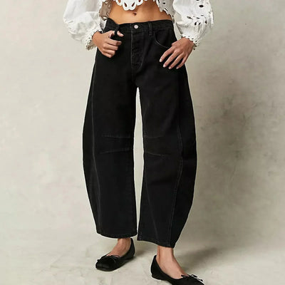 Loose Fit Jeans - Low Rise - Low Waist - Baggy Jeans - Women's Jeans-Grace Aura