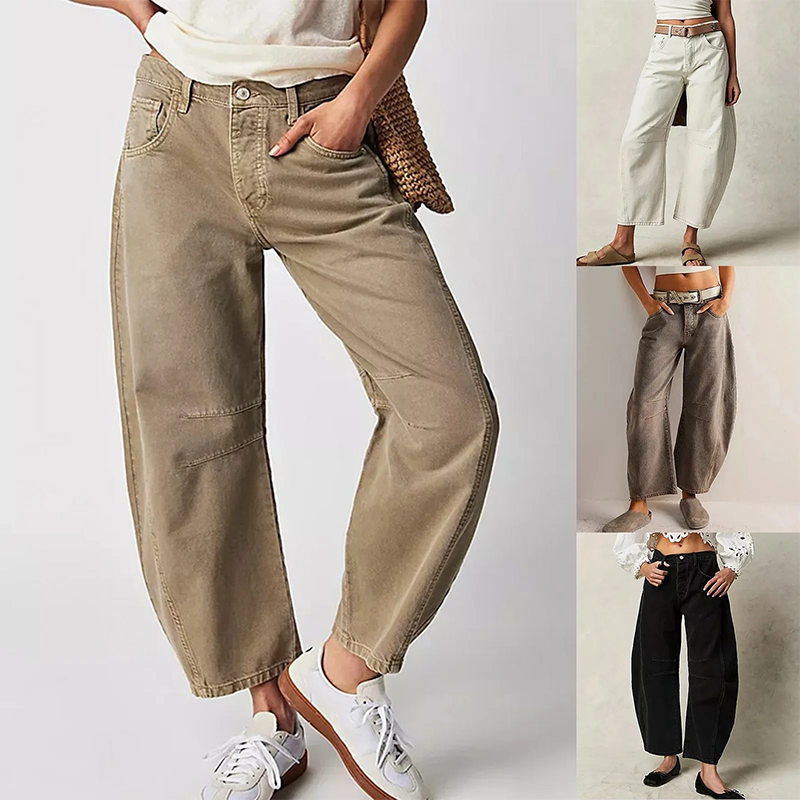 Loose Fit Jeans - Low Rise - Low Waist - Baggy Jeans - Women's Jeans-Grace Aura