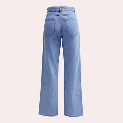 Loose Fit Jeans - Straight Leg - Relaxed Fit - High Waisted Jeans - Women's Jeans-Grace Aura