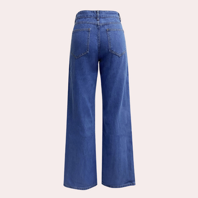 Loose Fit Jeans - Straight Leg - Relaxed Fit - High Waisted Jeans - Women's Jeans-Grace Aura
