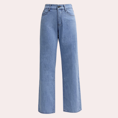 Loose Fit Jeans - Straight Leg - Relaxed Fit - High Waisted Jeans - Women's Jeans-Grace Aura