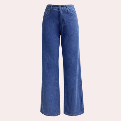 Loose Fit Jeans - Straight Leg - Relaxed Fit - High Waisted Jeans - Women's Jeans-Grace Aura