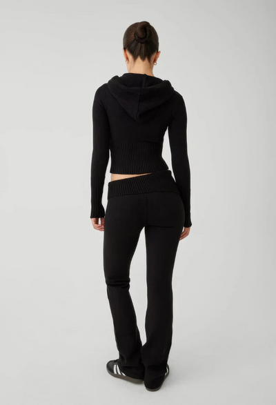 Lounge Set | Zip-Up | Hooded | Knit Two-Piece Set | Women's Loungewear-Grace Aura