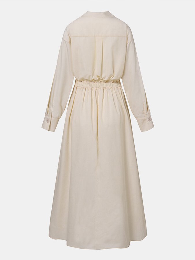 Maxi Dress | Elegant | V-Neck | Long Sleeve Dress | Long Dress-Grace Aura
