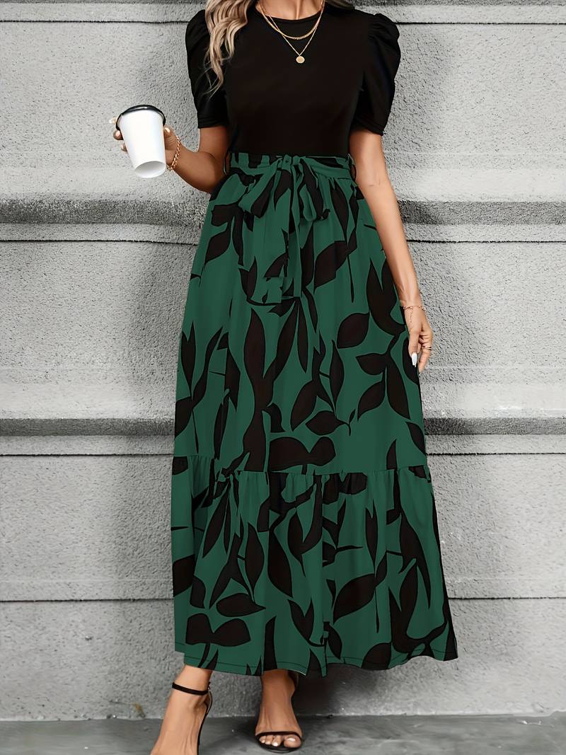 Maxi Dress | Short Sleeve | Tie Waist | Maxi Sundress | Summer Dress-Grace Aura