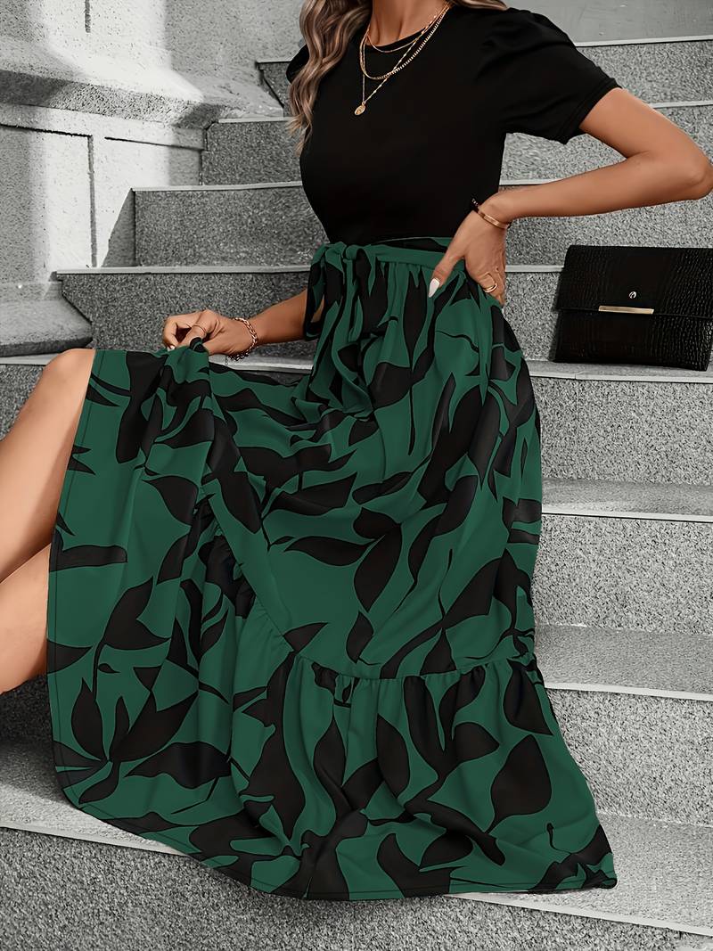Maxi Dress | Short Sleeve | Tie Waist | Maxi Sundress | Summer Dress-Grace Aura