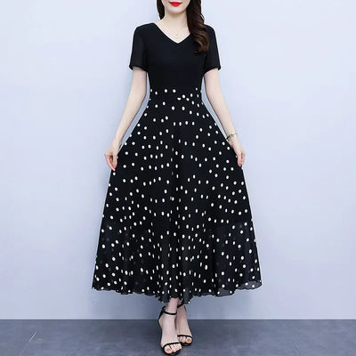 Maxi Dress | Short Sleeve | Tie Waist | Maxi Sundress | Summer Dress-Grace Aura