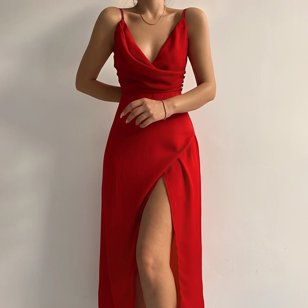 Maxi Dress - Slit - Sleeveless - Elegant Dress - Cocktail Dress-Grace Aura