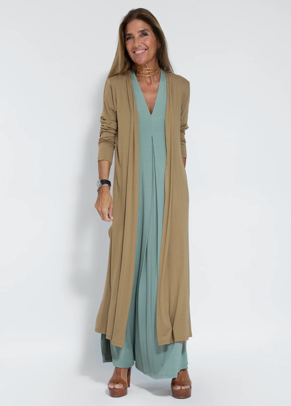 Maxi Dress and Cardigan - Women's Loose Fit Long Two-Piece Set for Summer-Grace Aura