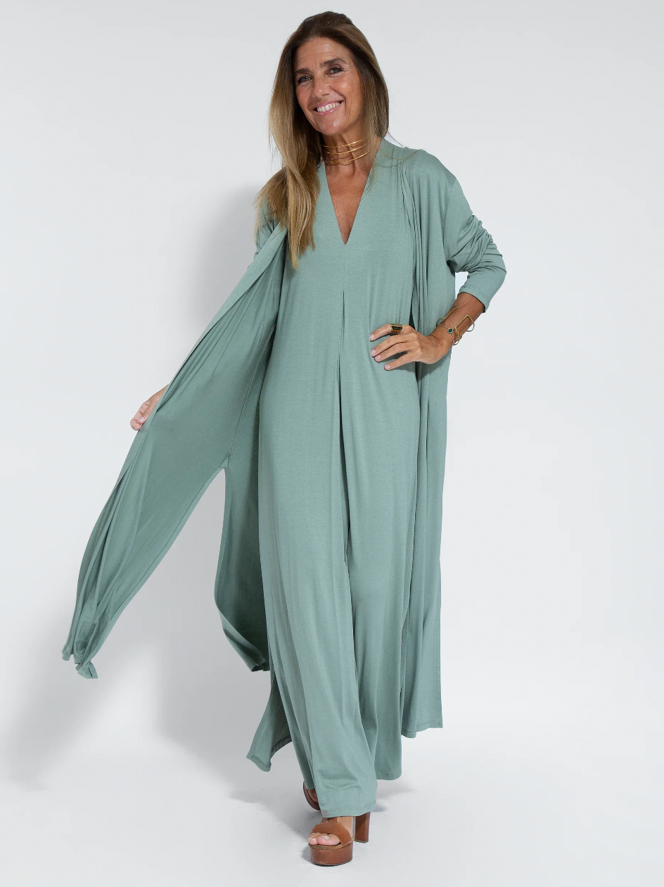 Maxi Dress and Cardigan - Women's Loose Fit Long Two-Piece Set for Summer-Grace Aura