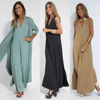 Maxi Dress and Cardigan - Women's Loose Fit Long Two-Piece Set for Summer-Grace Aura