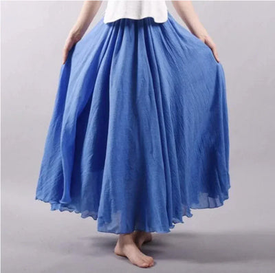 Maxi Skirt | Cotton | High Waist | Bell Skirt | Boho Maxi Skirt-Grace Aura
