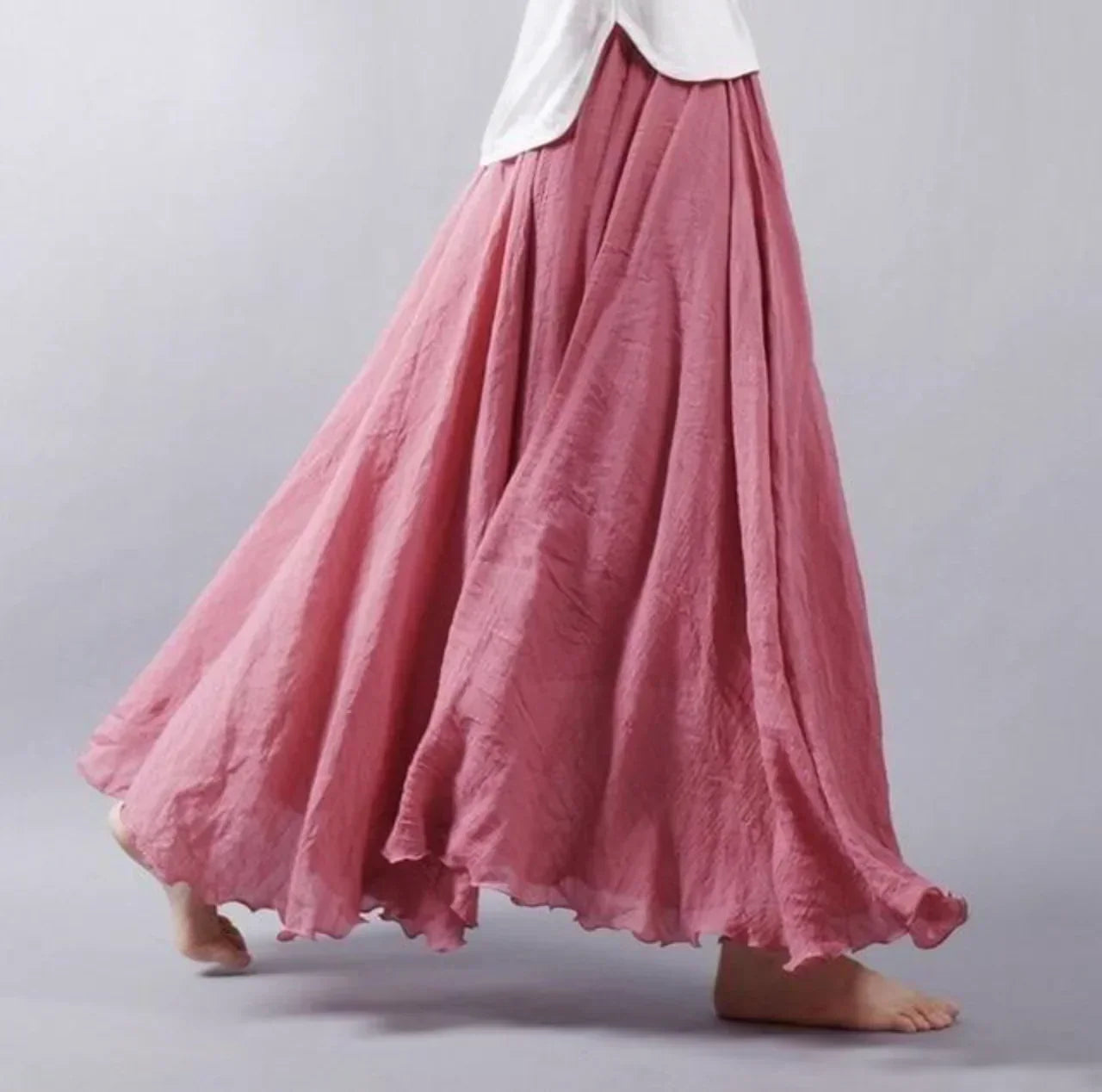 Maxi Skirt | Cotton | High Waist | Bell Skirt | Boho Maxi Skirt-Grace Aura