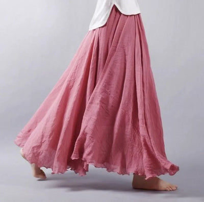 Maxi Skirt | Cotton | High Waist | Bell Skirt | Boho Maxi Skirt-Grace Aura