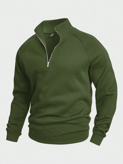Men's Half Zip Pullover | Warm | Winter | Sweatshirt | Men's Quarter Zip Sweaters-Grace Aura