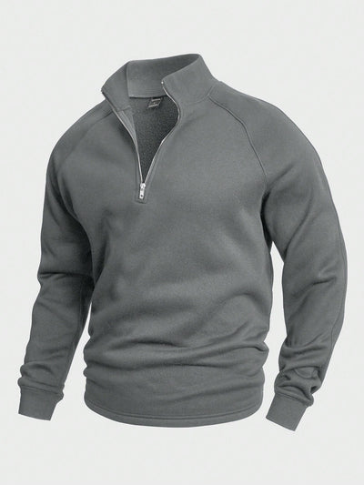 Men's Half Zip Pullover | Warm | Winter | Sweatshirt | Men's Quarter Zip Sweaters-Grace Aura