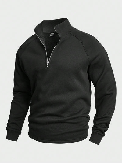 Men's Half Zip Pullover | Warm | Winter | Sweatshirt | Men's Quarter Zip Sweaters-Grace Aura