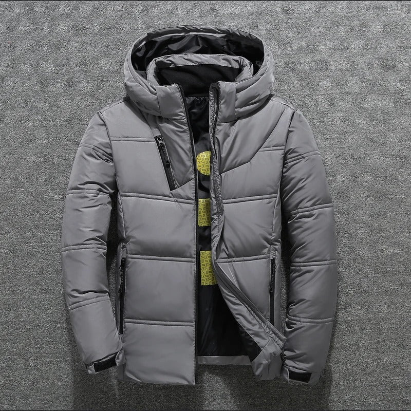 Men's Puffer Jacket - Hooded - Padded - Down Jacket - Winter Jacket-Grace Aura