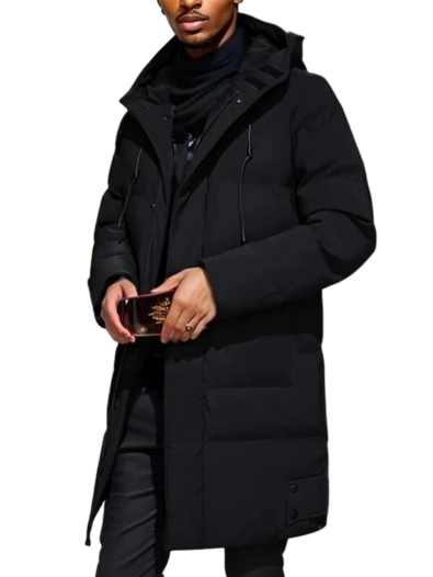 Men's Puffer Jacket | Warm | Hooded | Long Coat | Men's Winter Coat-Grace Aura