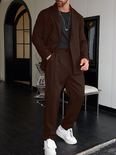 Men's Suit | Relaxed Fit | Pleated Trousers | Blazer and Trouser Set | Mens Two-Piece Set-Grace Aura