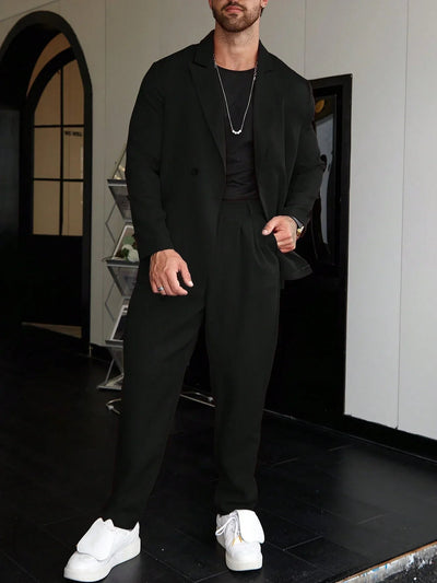 Men's Suit | Relaxed Fit | Pleated Trousers | Blazer and Trouser Set | Mens Two-Piece Set-Grace Aura