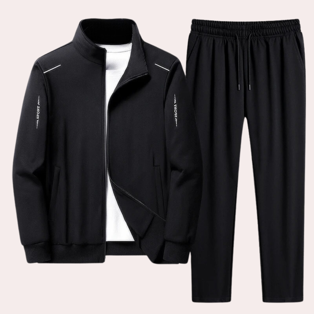 Men's Tracksuit - Zip-Up - Elastic Waist - Jogging Suit - Men's Activewear-Grace Aura