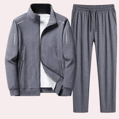 Men's Tracksuit - Zip-Up - Elastic Waist - Jogging Suit - Men's Activewear-Grace Aura