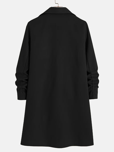 Men's Trench Coat - Wool Blend - Single Breasted - Wool Trench Coat - Men's Jackets-Grace Aura