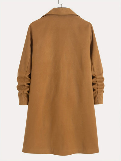 Men's Trench Coat - Wool Blend - Single Breasted - Wool Trench Coat - Men's Jackets-Grace Aura