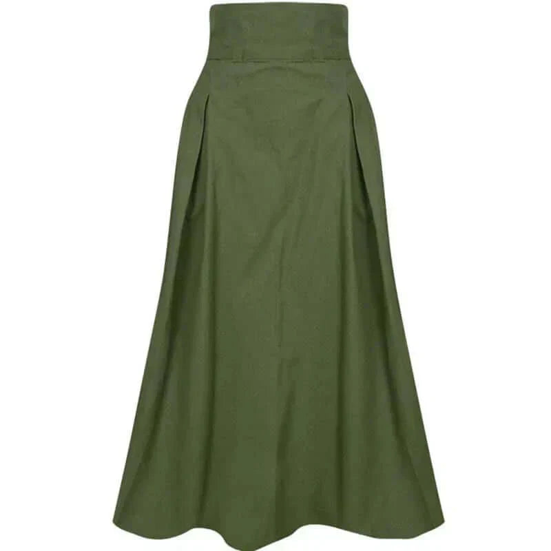 Midi Skirt | Elegant | Tie Waist | Bell Skirt | High Waisted Skirt-Grace Aura