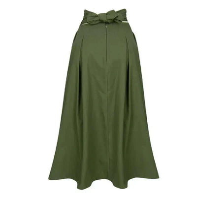 Midi Skirt | Elegant | Tie Waist | Bell Skirt | High Waisted Skirt-Grace Aura