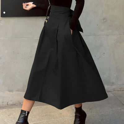Midi Skirt | Elegant | Tie Waist | Bell Skirt | High Waisted Skirt-Grace Aura
