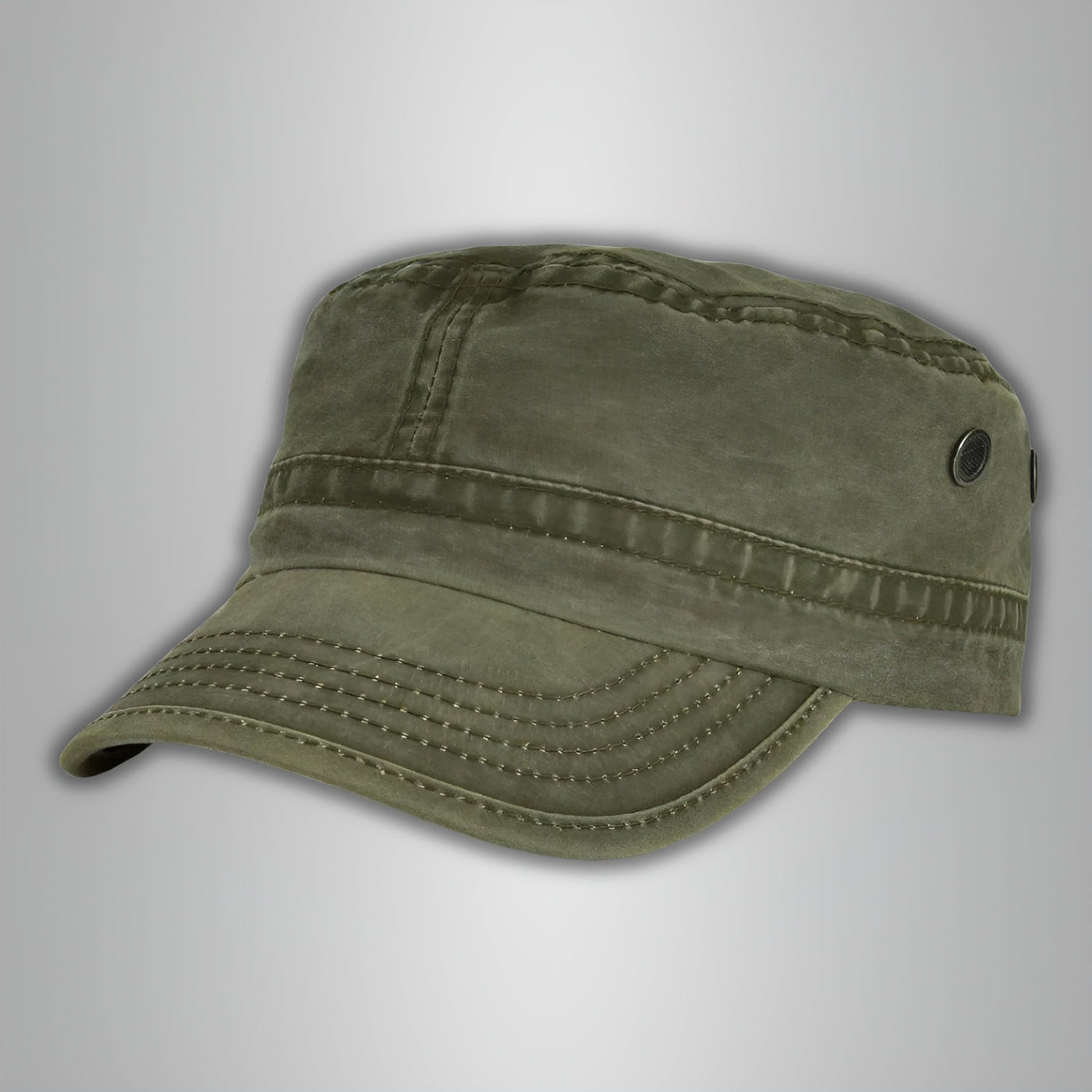 Military Cap | Square | Army Green | Cadet Cap | Men's Cap-Grace Aura