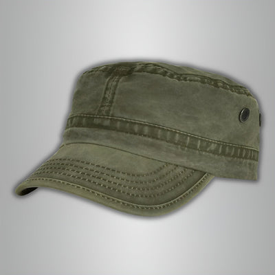 Military Cap | Square | Army Green | Cadet Cap | Men's Cap-Grace Aura
