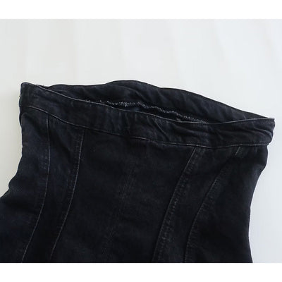 Mini Denim Dress - Women's Tube Bodycon Denim Strapless Dress-Grace Aura